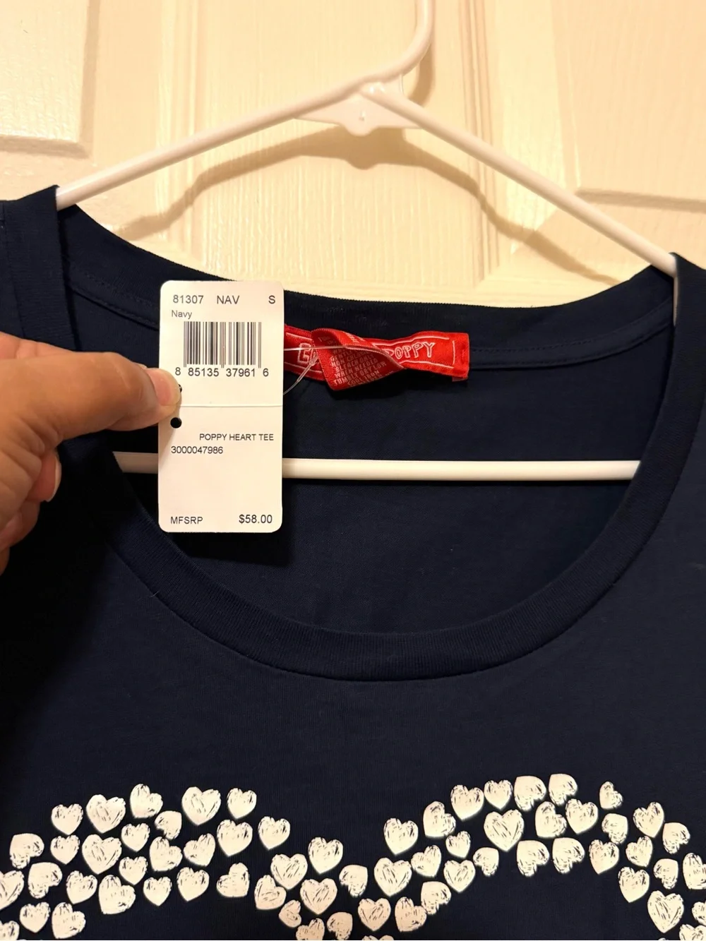 Coach Poppy Women's Navy Heart Graphic Tee